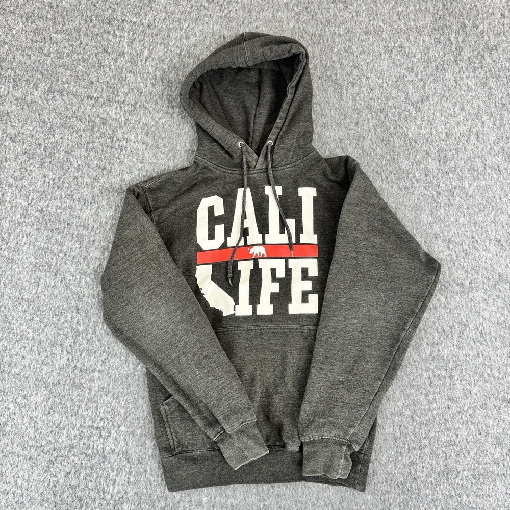 Cali Life Hoodie Pullover Graphic Gray Adult Small West Coast Style